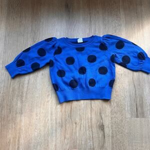 Baby Gap Blue and Black Poka Dot Girl's Sweater Sz 18-24 months
